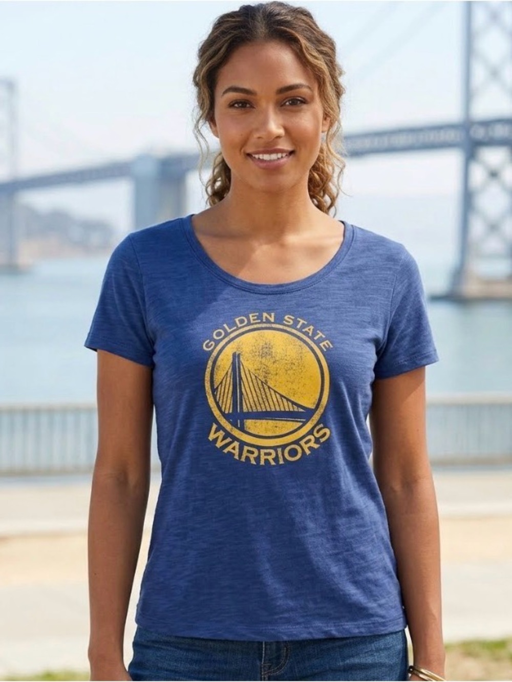 OTS Golden State Warriors NBA Crew neck Women's Cotton Short Sleeve Shirt sz S